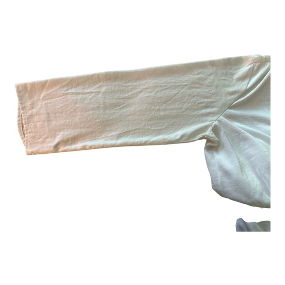 BANANA REPUBLIC top, white, long full sleeves, blouson elastic, button openings - Picture 5 of 7